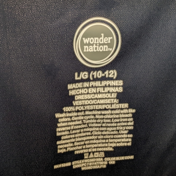 ⭐Wonder Nation Navy & Gold Star Dress Size 10-12 - Picture 6 of 6